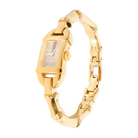 gucci bamboo watch gold|vintage gucci bamboo watch.